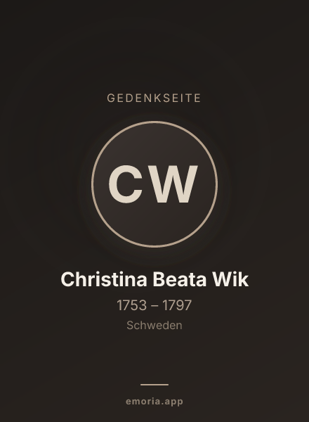 Gedenkportrait von Christina Beata Wik
