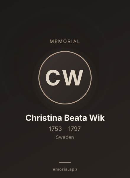 Memorial portrait of Christina Beata Wik