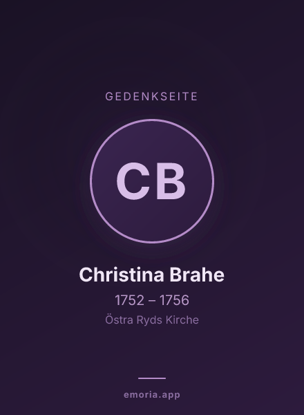 Gedenkportrait von Christina Brahe