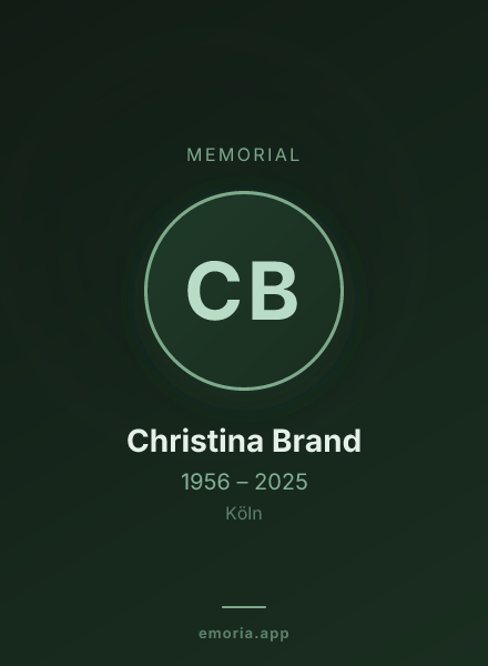 Memorial portrait of Christina Brand