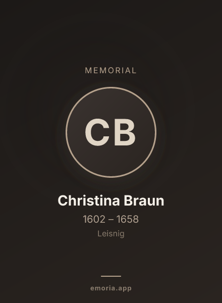 Memorial portrait of Christina Braun
