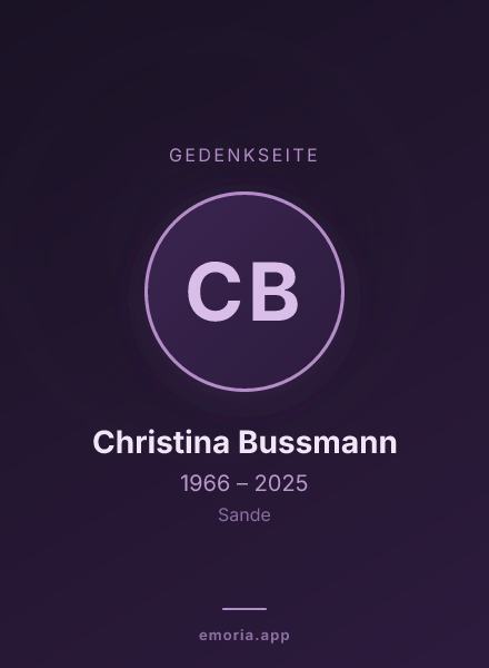 Gedenkportrait von Christina Bussmann