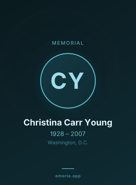 Memorial portrait of Christina Carr Young