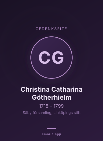 Gedenkportrait von Christina Catharina Götherhielm