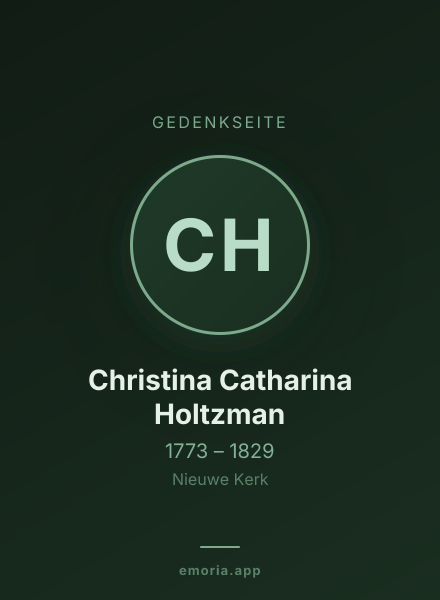 Gedenkportrait von Christina Catharina Holtzman