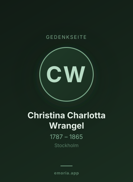 Gedenkportrait von Christina Charlotta Wrangel