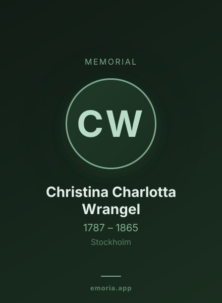 Memorial portrait of Christina Charlotta Wrangel