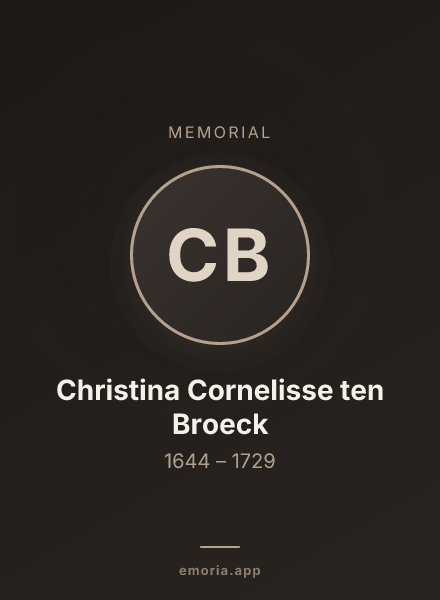 Memorial portrait of Christina Cornelisse ten Broeck