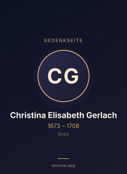 Gedenkportrait von Christina Elisabeth Gerlach