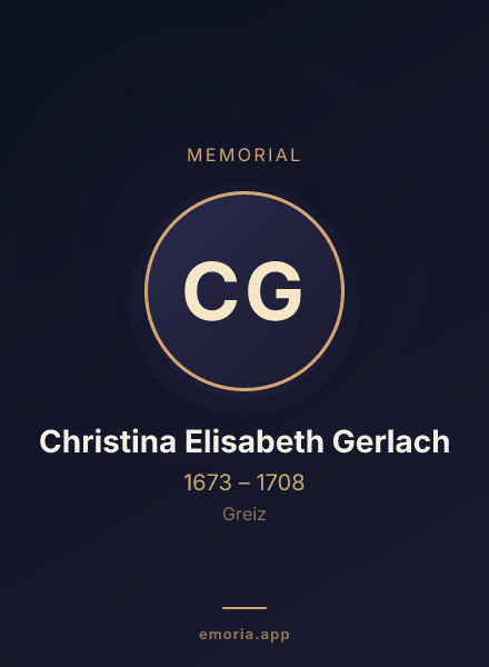Memorial portrait of Christina Elisabeth Gerlach