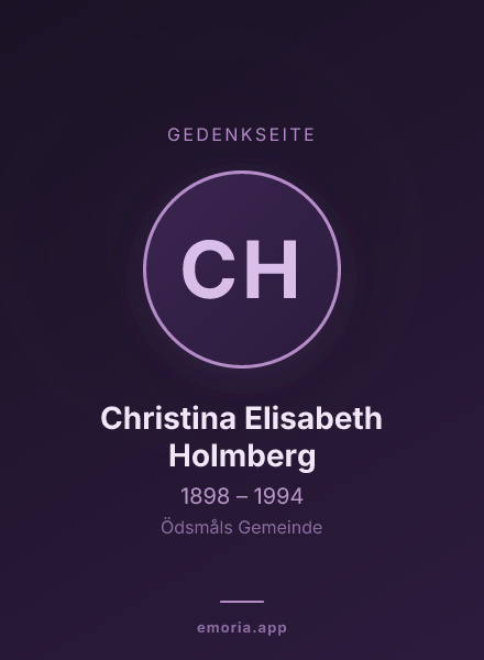 Gedenkportrait von Christina Elisabeth Holmberg