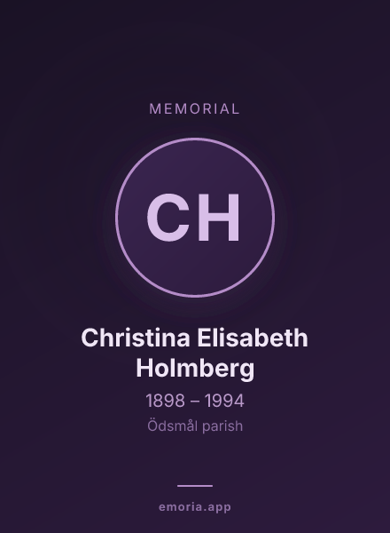 Memorial portrait of Christina Elisabeth Holmberg
