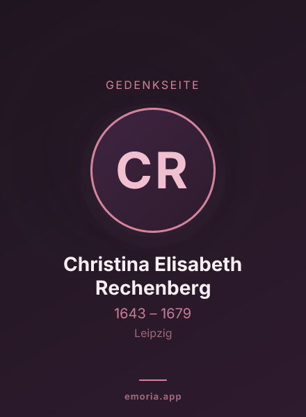 Gedenkportrait von Christina Elisabeth Rechenberg