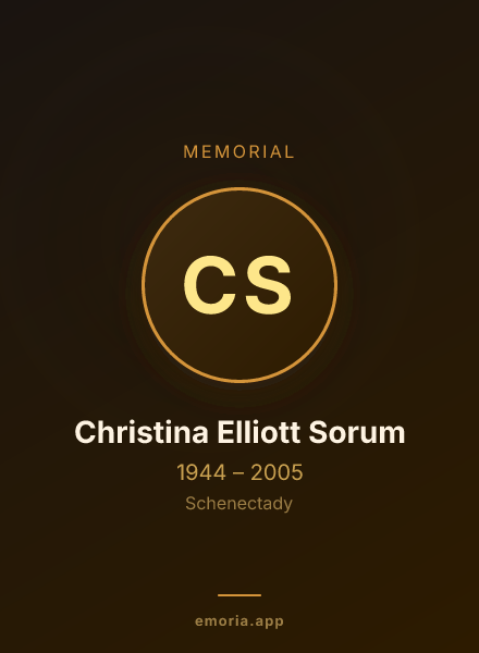 Memorial portrait of Christina Elliott Sorum