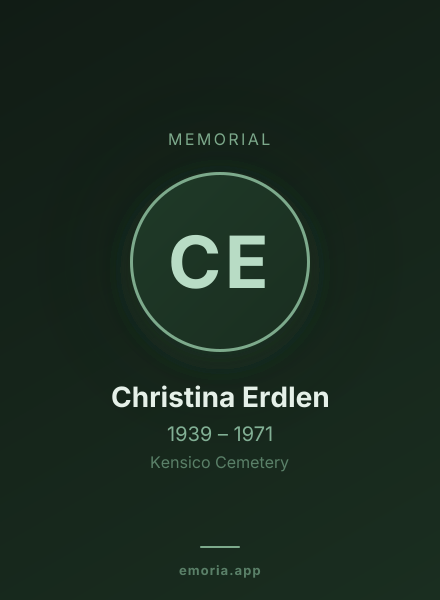 Memorial portrait of Christina Erdlen