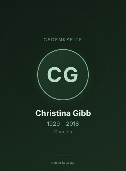 Gedenkportrait von Christina Gibb