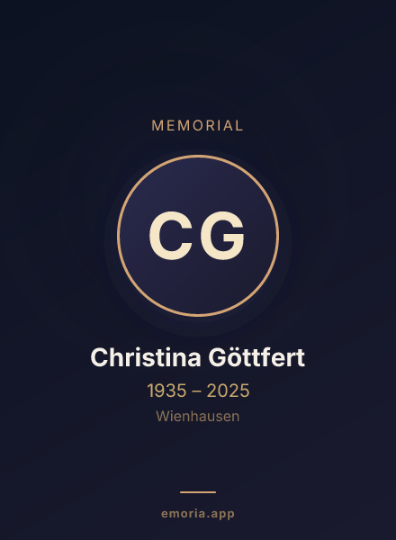 Memorial portrait of Christina Göttfert