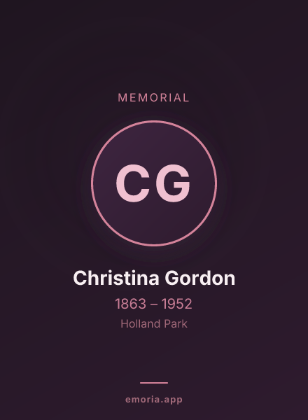 Memorial portrait of Christina Gordon