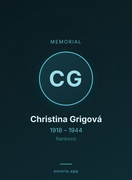 Memorial portrait of Christina Grigová