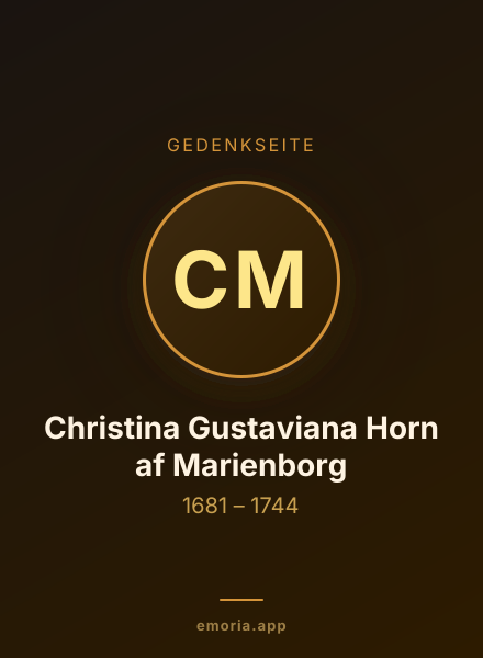 Gedenkportrait von Christina Gustaviana Horn af Marienborg
