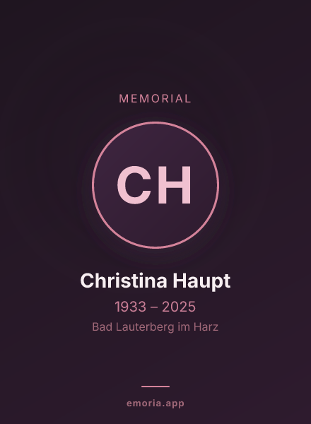 Memorial portrait of Christina Haupt