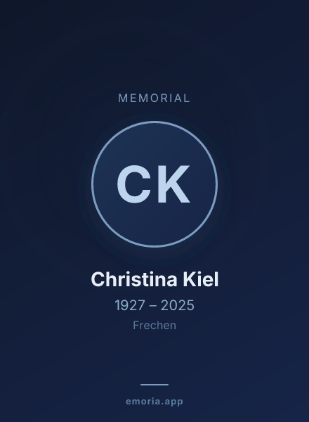 Memorial portrait of Christina Kiel