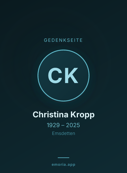 Gedenkportrait von Christina Kropp