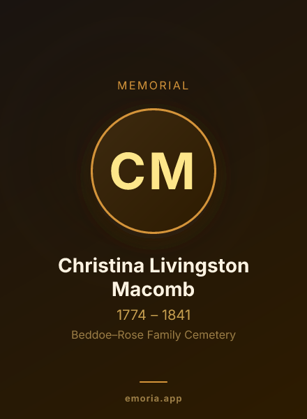 Memorial portrait of Christina Livingston Macomb