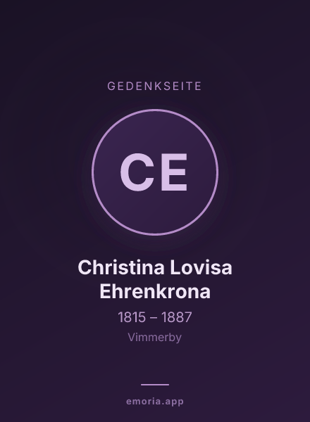 Gedenkportrait von Christina Lovisa Ehrenkrona
