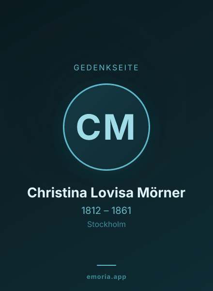 Gedenkportrait von Christina Lovisa Mörner