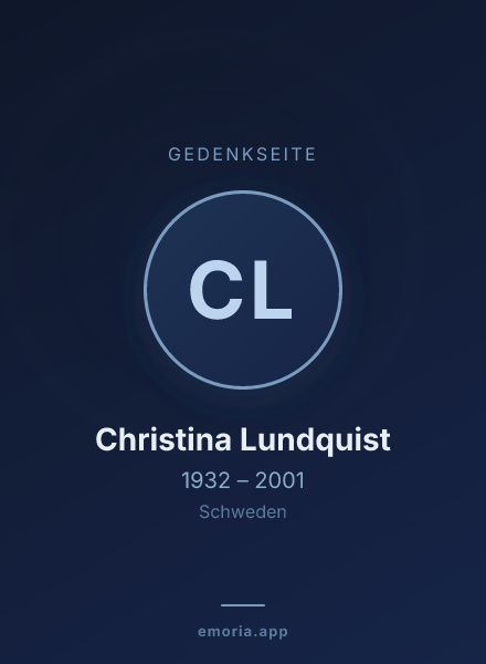 Gedenkportrait von Christina Lundquist