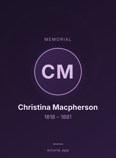 Memorial portrait of Christina Macpherson