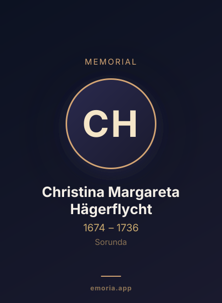 Memorial portrait of Christina Margareta Hägerflycht