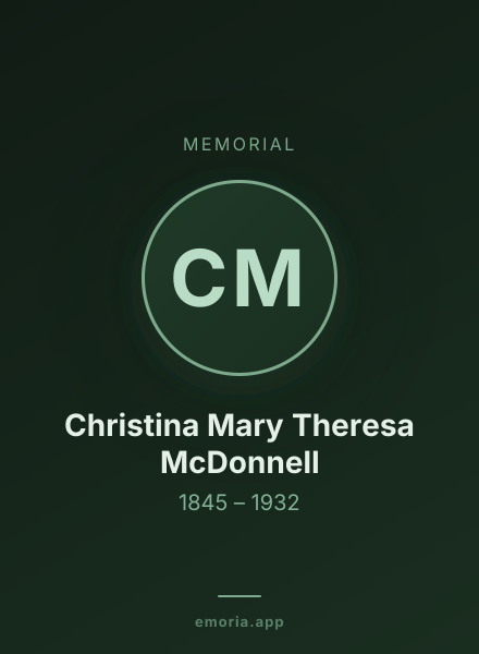 Memorial portrait of Christina Mary Theresa McDonnell