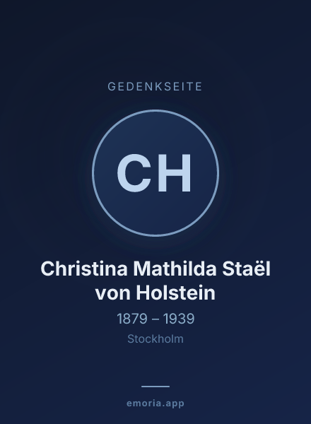 Gedenkportrait von Christina Mathilda Staël von Holstein