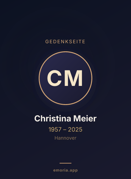 Gedenkportrait von Christina Meier