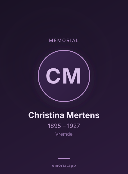 Memorial portrait of Christina Mertens