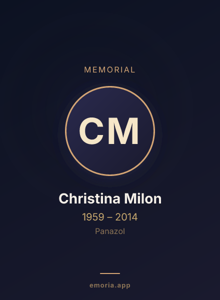Memorial portrait of Christina Milon
