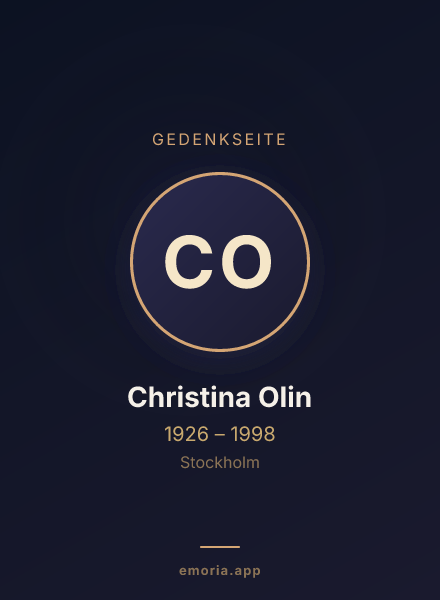 Gedenkportrait von Christina Olin