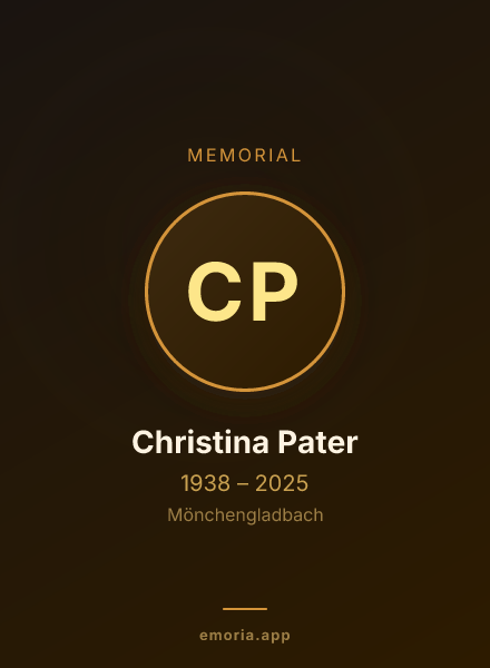 Memorial portrait of Christina Pater