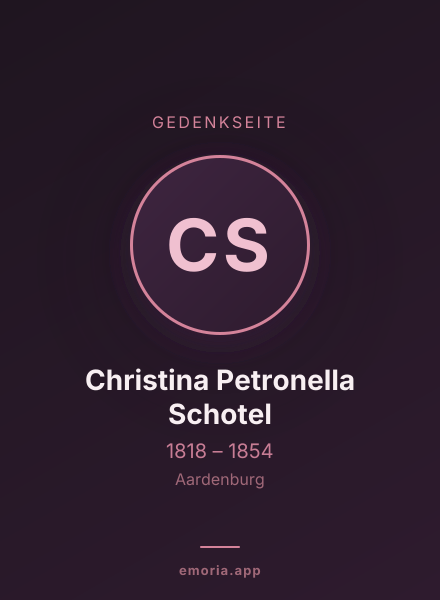 Gedenkportrait von Christina Petronella Schotel