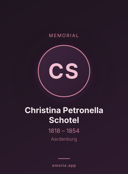 Memorial portrait of Christina Petronella Schotel