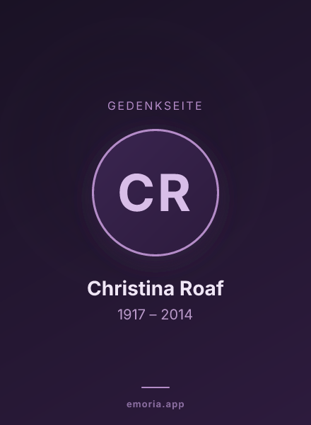 Gedenkportrait von Christina Roaf