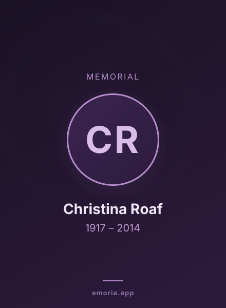 Memorial portrait of Christina Roaf