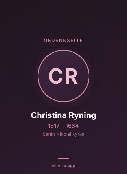 Gedenkportrait von Christina Ryning