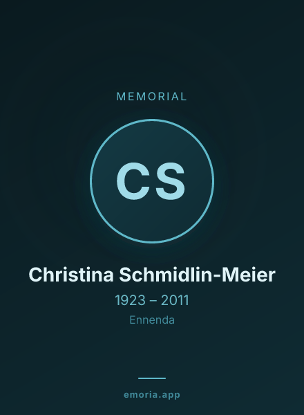 Memorial portrait of Christina Schmidlin-Meier