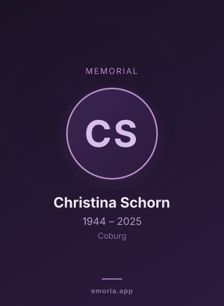 Memorial portrait of Christina Schorn