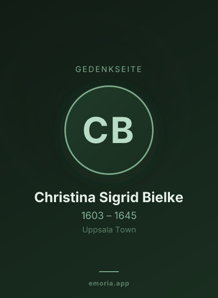 Gedenkportrait von Christina Sigrid Bielke