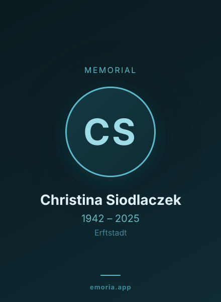 Memorial portrait of Christina Siodlaczek