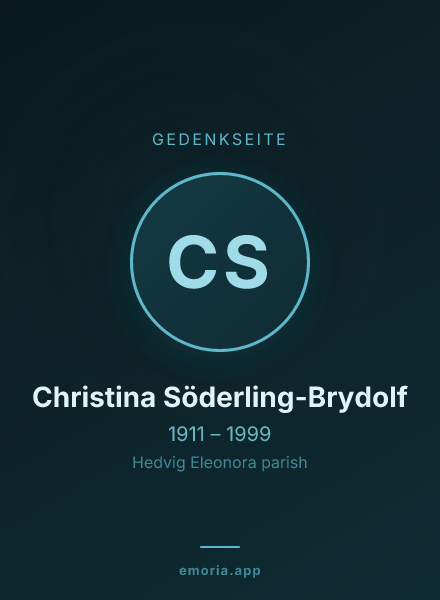 Gedenkportrait von Christina Söderling-Brydolf